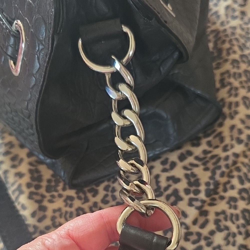 Michael Kors Black Embossed Satchel - Picture 6 of 11